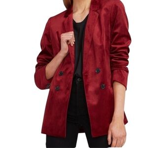Express Red Double-Breasted Blazer